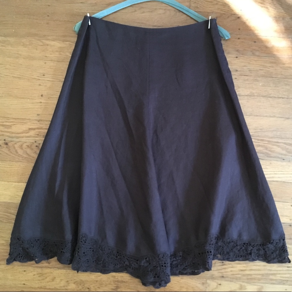 Banana Republic chocolate brown linen skirt